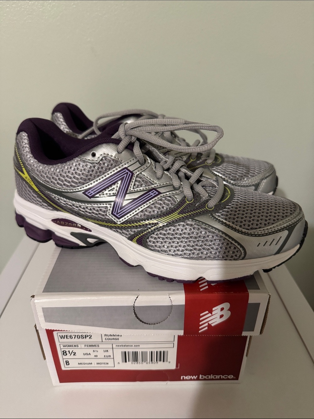 New Balance Silver and Purple Women's Abzorb Athletic Running Shoes